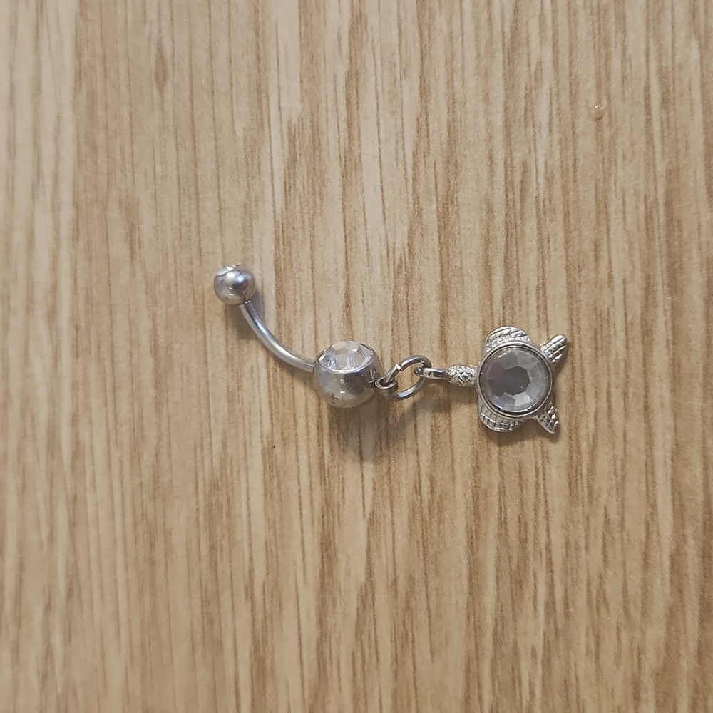 Crystal Turtle Belly Button Ring